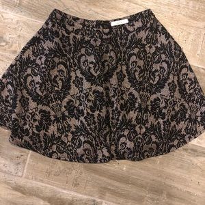 Lush black/gold swing skirt